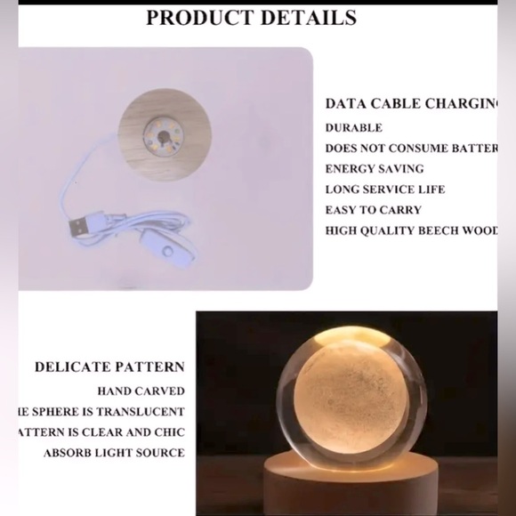 LIGHT LED LIGHT GLASS GLOBE MILKY WAY,SOLAR SYSTEM,WALK UNDER THE STARS, SATURN - Picture 4 of 7